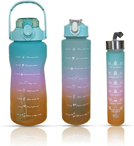 3pcs Colourful Water Bottle Set - Random Color