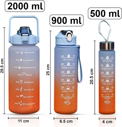 3pcs Colourful Water Bottle Set - Random Color