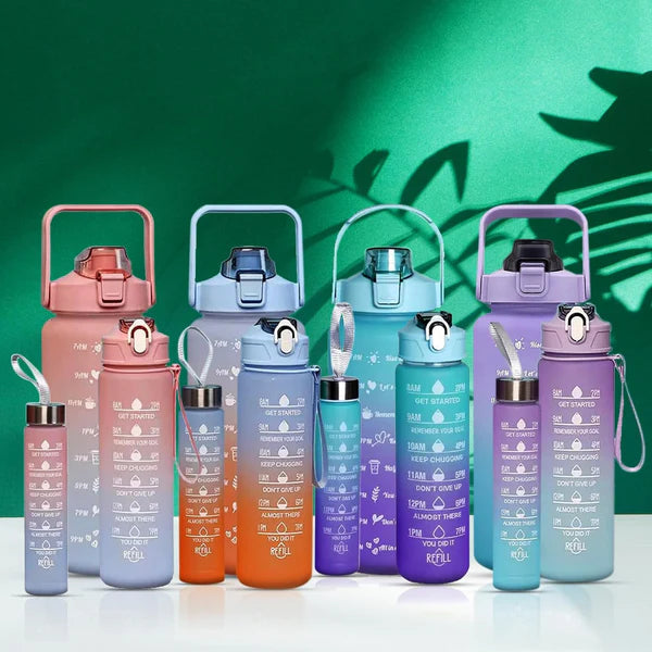 3pcs Colourful Water Bottle Set - Random Color